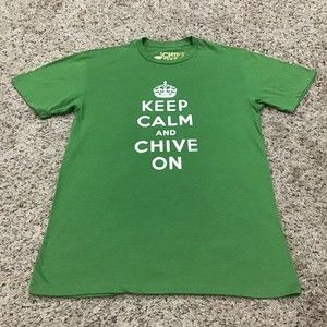 Chive Tee Shirt Green "Chive on" Size Medium Keep Calm and Chive On Classic